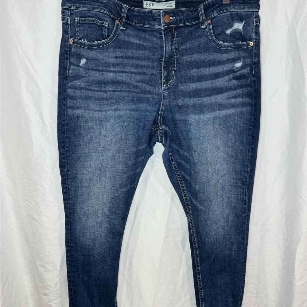 BKE Buckle | Gabby Hi-rise Curvy Fit Ankle Skinny Jeans | Women's 34 Distressed